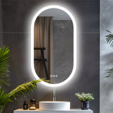 LumiOval LED Anti-Fog Bathroom Mirror – 20 x 31.5 in Modern Lighted Wall Vanity Mirror with Aluminum Frame