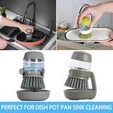 CleanFlow TapPure Kitchen Sink Brush Set – Soap Dispensing Dish Brush with Holder & Eco-Friendly Faucet Filter Attachment