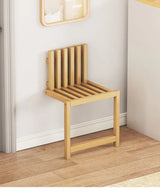 Ultra-Narrow Folding Wall Bench – Drill-Free Solid Bamboo Entryway Stool | Space-Saving Nordic Design