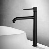 NoirÉlan Matte Black Luxury Bathroom Faucet – Solid Brass Single-Handle Sink faucet with Hot & Cold Control