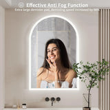 GlowArc SmartView LED Bathroom Mirror – Frameless Oval Lighted Vanity Mirror with Clock, Anti-Fog & Touch Dimming