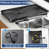 Large Dish Drying Rack Premium – Rustproof Kitchen Dish Drainer with Drainboard | 3 Slot Utensil Holder | Fast Drain System