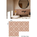 BohoTerracotta Self-Adhesive Tile Stickers – 10-Piece Vinyl Decals for Walls & Floors