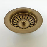 HeritageSeal Solid Brass Kitchen Sink Stopper – Antique Bronze Luxury Drain Plug (3.5” Universal Fit)