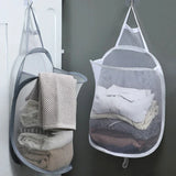 FlexiStore Foldable Hanging Laundry Basket – Breathable Mesh Bag for Clothes & Organization