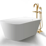Aurelia Classic Gold Wall-Mount Bathtub & Shower Faucet – Dual Handle, Brass
