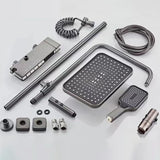 AquaLumen Luxe LED Shower Panel – Thermostatic Rainfall & Bath faucet, Brass Construction with Digital Display