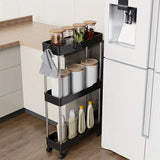 SlimSlide SpaceSaver 4-Tier Rolling Storage Cart – Ultra-Slim Mobile Organizer for Bathroom, Kitchen & Small Spaces
