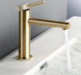 GoldKnurl One Luxe 360 – Brushed Gold Bathroom Faucet with 360° Swivel Spout | Solid Brass Single-Handle Vanity Sink Mixer