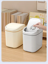 CleanBox Mini Desk Trash Can – Compact Plastic Waste Bin with Swing Lid for Office & Home