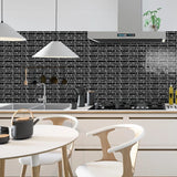 LuxeMarmer Black & White Marble Wall Stickers – Self-Adhesive, Waterproof Tile Decals (1–12 Pieces)