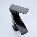 Modern Deck Mounted Black and Chrome Bathroom Faucet with Dual Temperature Mixer