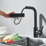 SteelFlex Gun Gray Pull-Out Kitchen Faucet – 6 Spray Functions | 360° Rotation | Warm & Cold | 304 Stainless Steel