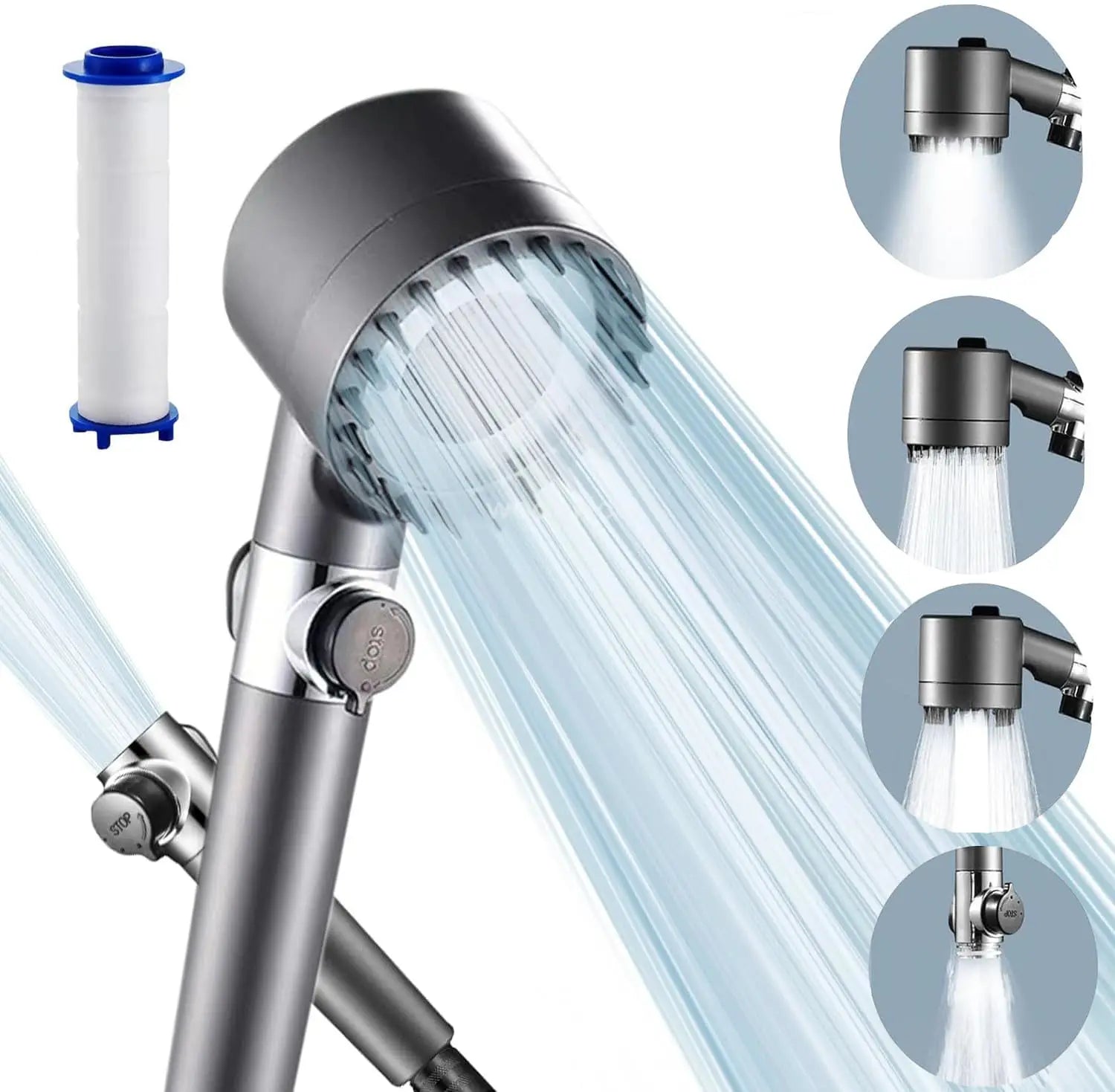 PureGlow Filter Shower Head – 3 Spray Modes | High Pressure, Water-Saving & Skin-Friendly Care
