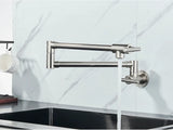Brushed Gold Wall Mount Kitchen Faucet Premium – Single Cold Water Tap | 360° Swivel Spout | Space Saving Design