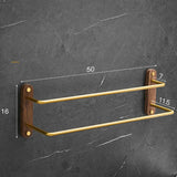 DualLux Double Towel Bar – 19.7–23.6 in | Brushed Aluminum with Black or Gold/Walnut Finish