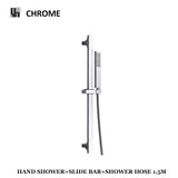 Adjustable Wall Mount Shower Slide Bar Set Premium – Stainless Steel Handheld Shower | Sliding Holder | Water Saving Design