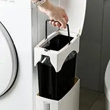 SlimPure 3-in-1 Ultra-Slim Trash Can – 4.4” Narrow Bathroom Waste Bin with Lid