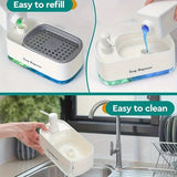 TriFlow 3-in-1 Kitchen Soap Dispenser Set – Hand Soap, Dish Soap & Sponge Holder