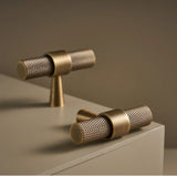 Nurlin Solid Brass T-Bar Handle – Art Deco Retro Furniture Pull, Antique Industrial Style