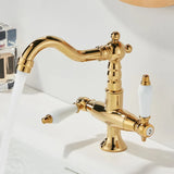 ForgeFlow Industrial Black Brass Bathroom Faucet – Matte Black Dual-Handle Vanity Sink Mixer