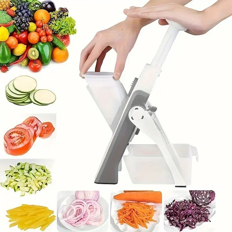 SliceMaster Pro Adjustable Vegetable Chopper – Manual Stainless Steel Dicer & Multi-Cut Food Slicer for Fast, Effortless Meal Prep
