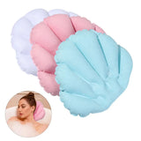 AquaLuxe Inflatable Spa Bath Pillow with Neck Support – Soft Terry Comfort with Suction Cups