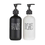SoapElegance Noir 500 Refillable Soap Dispenser Set – Matte Black Pump Bottles for Kitchen & Bathroom