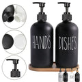 SoapElegance Noir 500 Refillable Soap Dispenser Set – Matte Black Pump Bottles for Kitchen & Bathroom