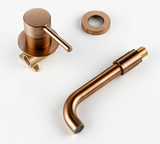 Elegant Wall-Mounted Rose Gold Brass Bathroom Faucet with Concealed Design
