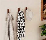 NordicWood Wall Hooks – Walnut Wood, Self-Adhesive & Multifunctional (2 or 5 Pieces)