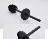 PureSteel Wall-Mounted Toilet Brush Set – Matte Black Stainless Steel Bathroom Cleaner with Holder