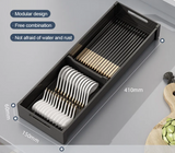 SlideDry Adjustable Pull-Out Dish & Utensil Organizer – Kitchen Drawer & Cabinet Storage Solution