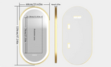 Luvodi Luxury Oval LED Bathroom Mirror – Gold Aluminum Frame with Anti-Fog Function (32×20 in)