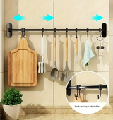 CookEase Kitchen Wall Rack – Multifunctional Organizer for Lids, Spatulas & Kitchen Utensils