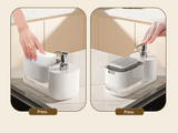 SoapStation Ultra 5-in-1 Sink Organizer – Dual Soap Dispenser, Sponge Holder, Cloth Rack & Drip Tray Kitchen Cleaning System