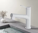 Pull-Out Bathroom Sink Faucet with Oral Rinse Function and Hot Cold Mixer