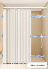 MagnaFold Foldable Magnetic Shower Curtain – Waterproof Curtain for Walk-In Showers