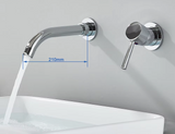 Aureva LuxaWall Elite – Brushed Gold Wall-Mount Concealed Bathroom Faucet | Solid Brass Luxury Sink Mixer