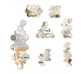 HexaShine 45-Piece Mirror Wall Sticker Set – DIY Acrylic Hexagon Wall Decor for Modern Home & Interior Design
