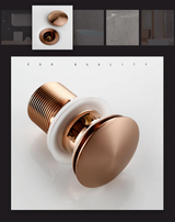 RoseFlow Luxury Rose Gold Pop-Up Bathroom Sink Drain – Solid Brass Stopper with Corrosion Protection