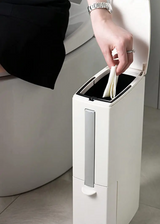 SlimPure 3-in-1 Ultra-Slim Trash Can – 4.4” Narrow Bathroom Waste Bin with Lid