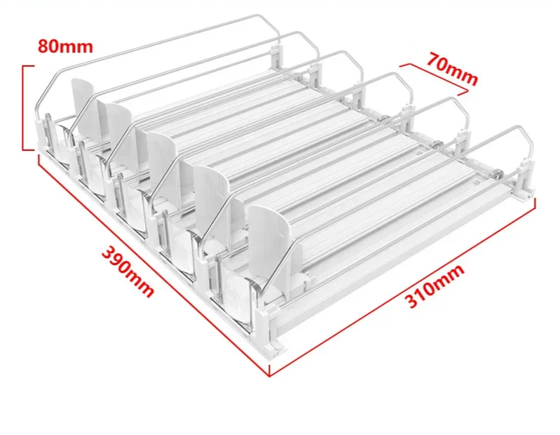 CoolSlide Automatic Beverage Organizer – Adjustable Can Storage for Fridge & Kitchen