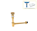 AquaStop Brass Odor-Sealing Sink Drain & Pop-Up Trap Set – Premium Bathroom & Vanity Drain Kit