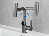Digital Temperature Display Waterfall Bathroom Sink Faucet with Adjustable Spout Mixer