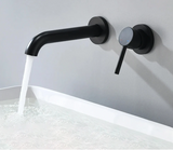 Concealed Wall-Mounted Brass Bathroom Sink Faucet with Hot and Cold Mixer