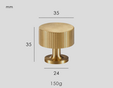Nurlin Solid Brass Furniture Knobs – Art Deco Line Design in Gold, Silver, Bronze & Black
