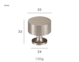 Nurlin Solid Brass Furniture Knobs – Art Deco Line Design in Gold, Silver, Bronze & Black