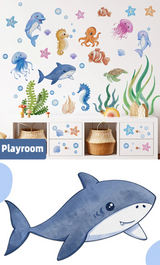 SeaWorld 3D Underwater Wall Stickers – Turtle, Dolphin & Fish Kids Room Décor