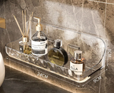 ClearGrip CrystalMount No-Drill Acrylic Wall Shelf – Transparent Floating Bathroom & Kitchen Organizer for Cosmetics, Shampoo & Essentials